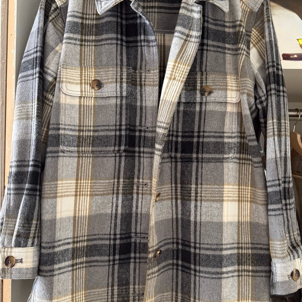 Old Navy Charcoal Checkered Coat